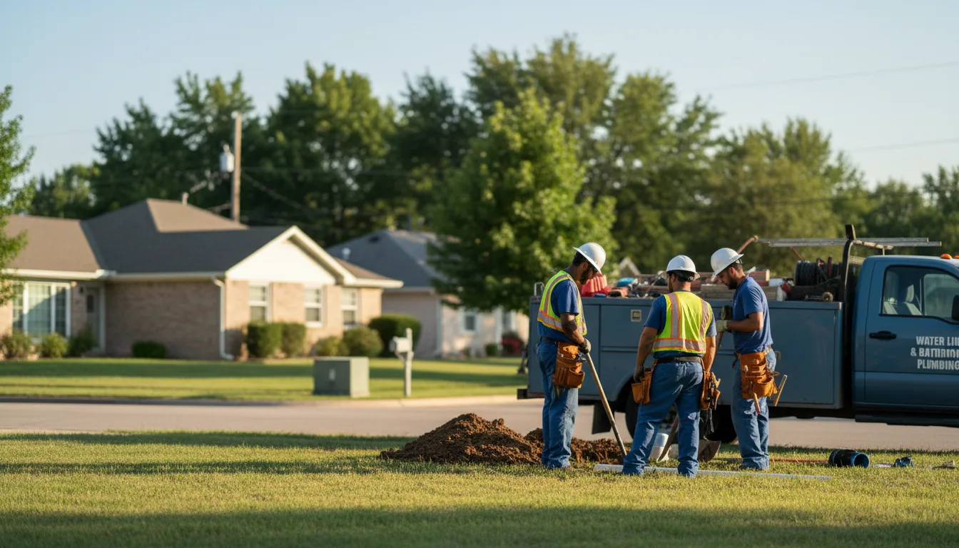 Residential water line and bathroom plumbing service in Mantua, OH